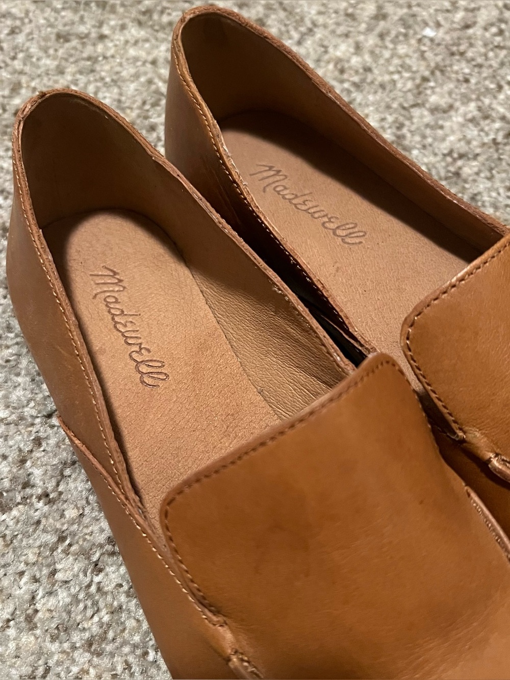 Madewell Cognac Brown Leather Pointed Slip-On Loafers Size 7 - Picture 10 of 11